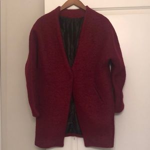 Burgundy coat